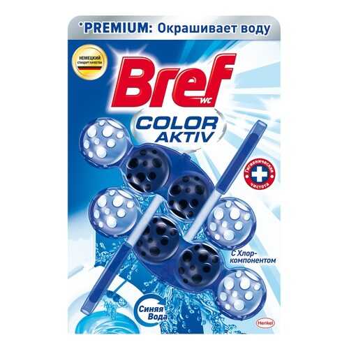 Средство чистящее для унитаза Bref Color Aktiv с хлор-компонентом 2шт*50г в Рубль Бум