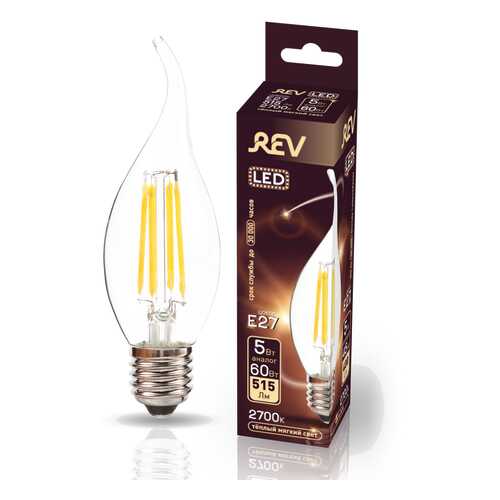 Лампа светодиодная REV FILAMENT FC37 E27 5W, 2700K, DECO Premium в Рубль Бум