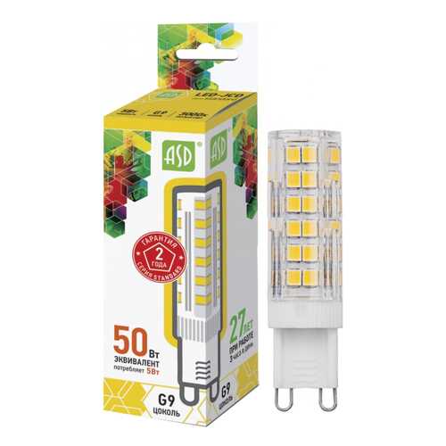 Лампочка ASD G9 220V 5W 400Lm 3000К LED-JCD-standard в Рубль Бум